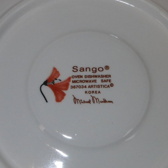 4 SANGO ARTISTICA 367034 Korea Michael Markham oval saucers - Picture 3 of 3